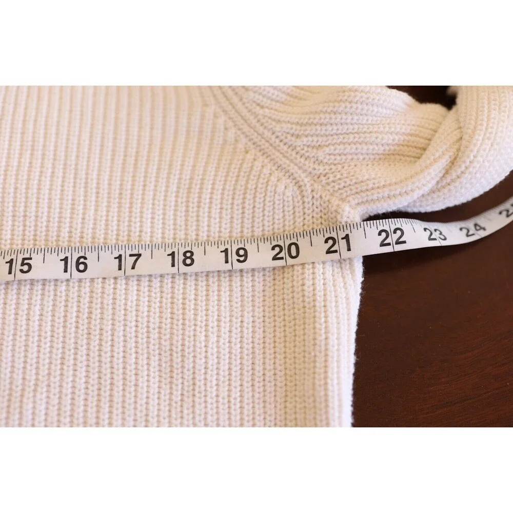 L-RL Lauren Active Ralph Lauren White Half Zip Knit Sweater Patches Preppy XL